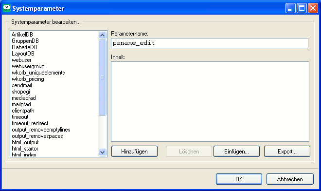 es Ã¶ffnet sich nun das Fenster mit den Systemparameter hier wird diesmal nichts weiter geÃ¤ndert, bestÃ¤tigen Sie daher einfach mit Klick auf den Button „OK” unten rechts 